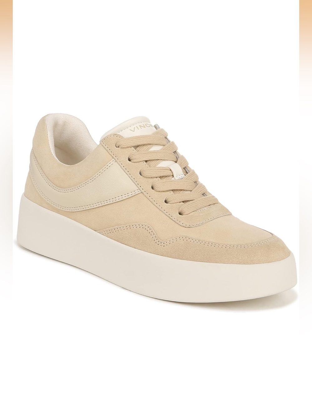 Vince Suede and Leather Platform Sneaker in Beige size  9